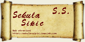 Sekula Šipić vizit kartica